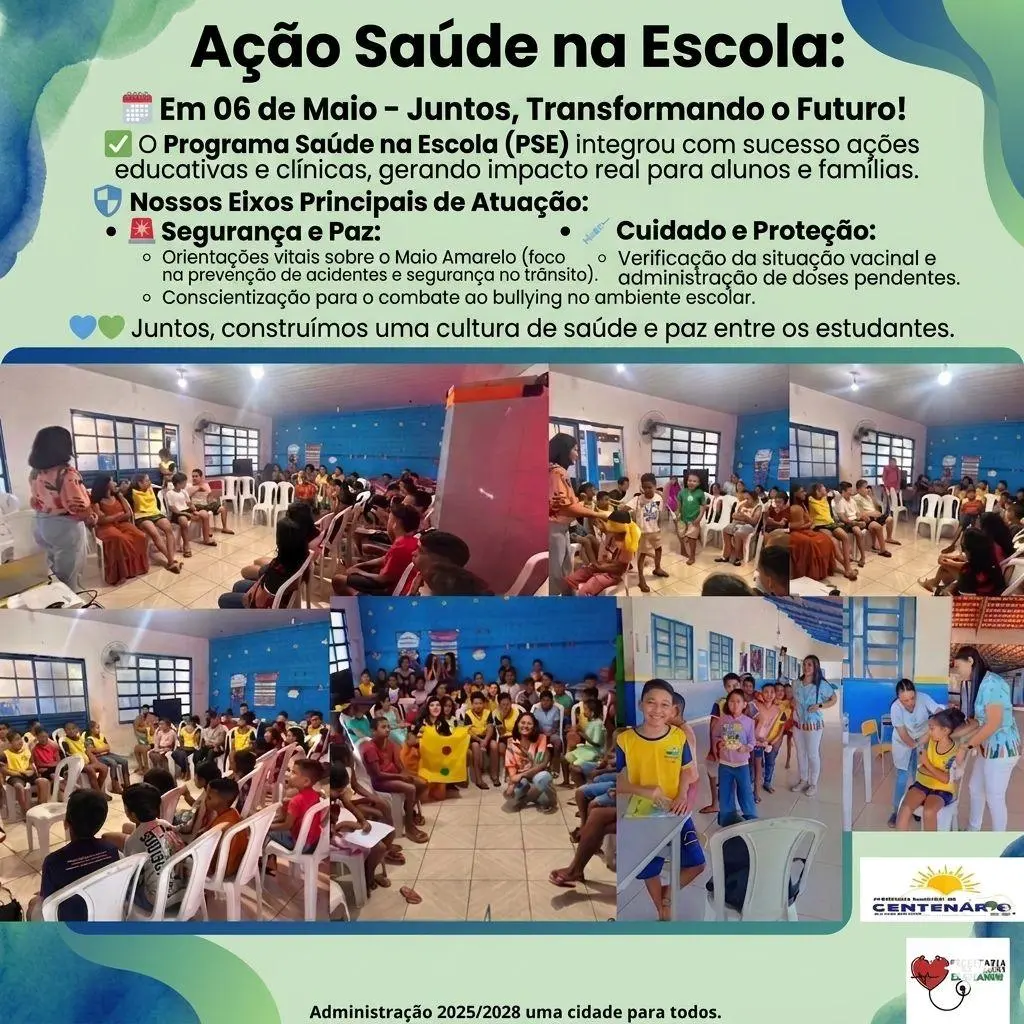 Saúde e Educação caminhando juntas em Centenário!